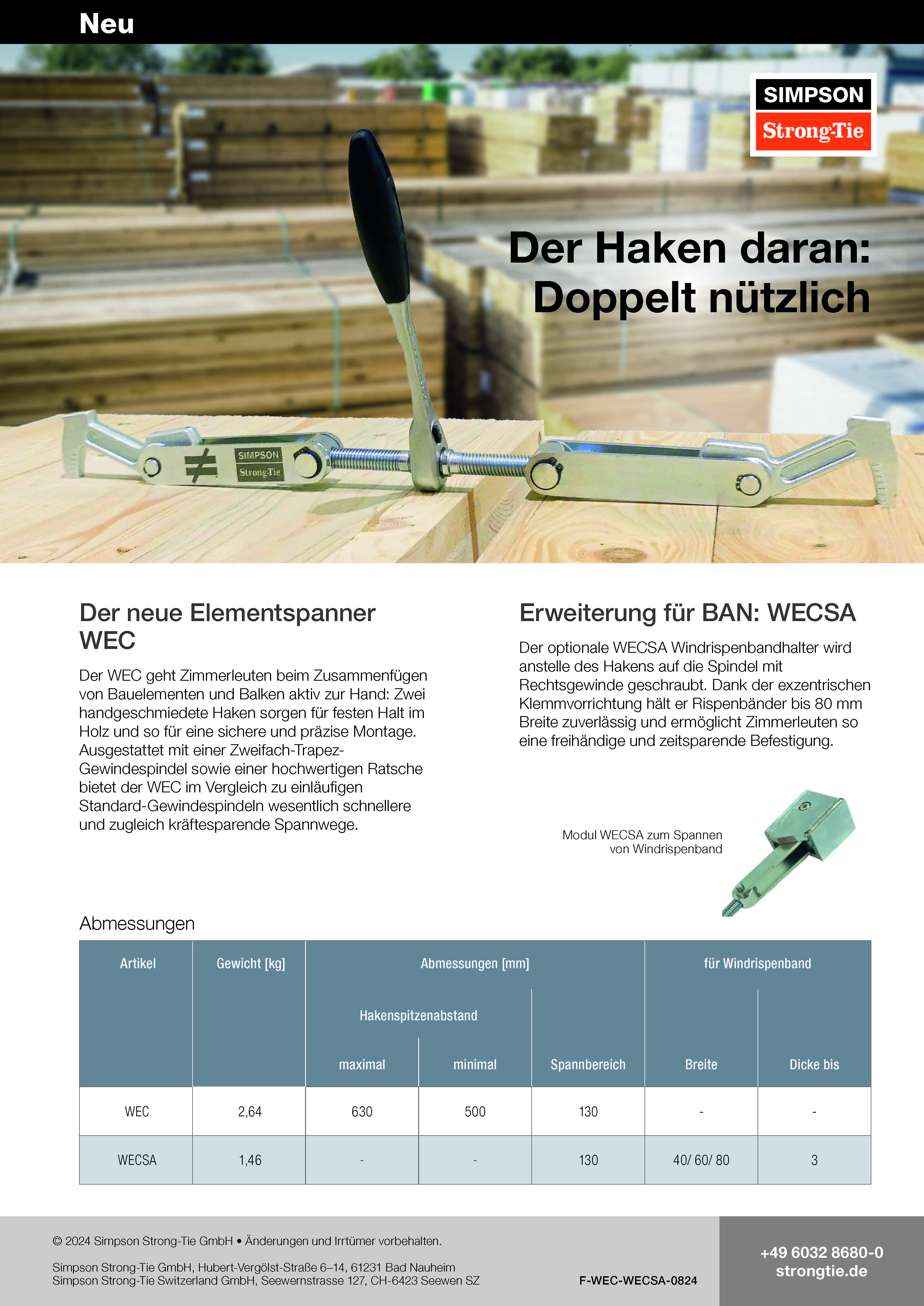 WEC & WECSA Elementspanner