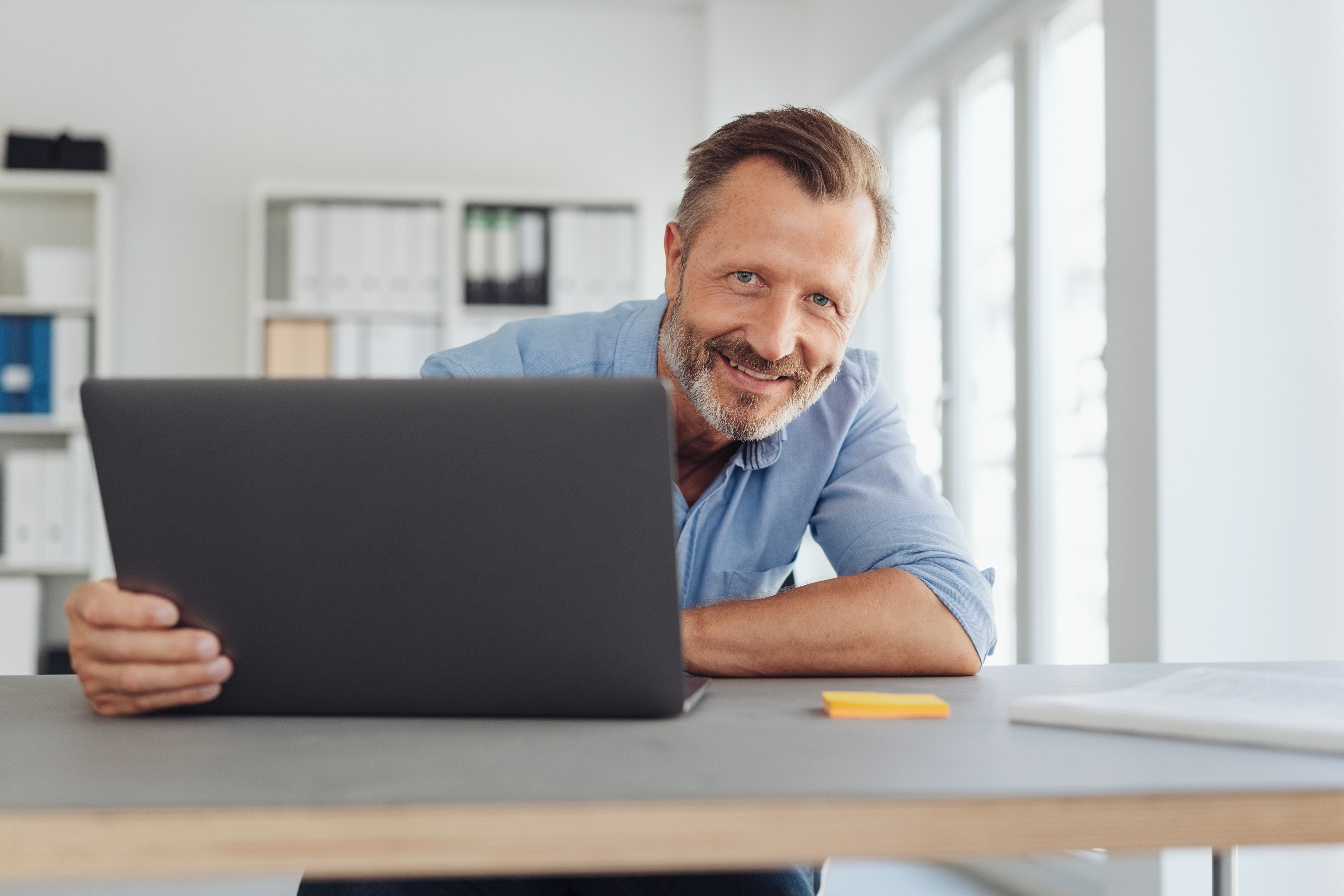 man working on a laptop