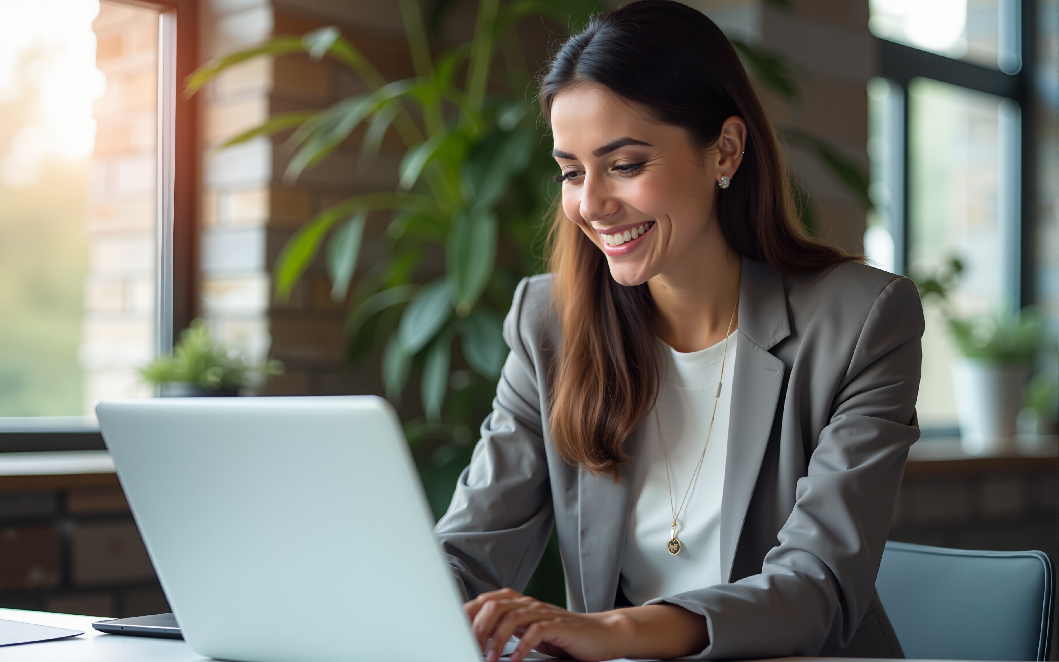 woman working on a laptop