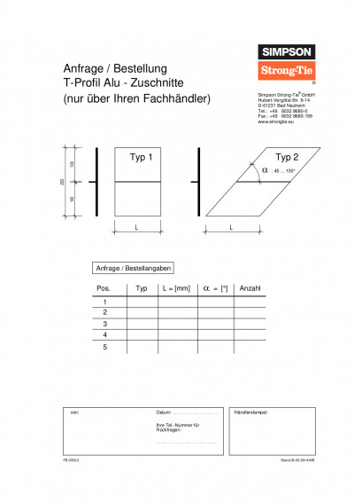 TALU T-Profil ALU Zuschnitt