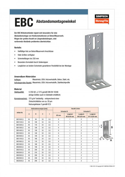 EBC Abstandsmontagewinkel - F-EBC-0119