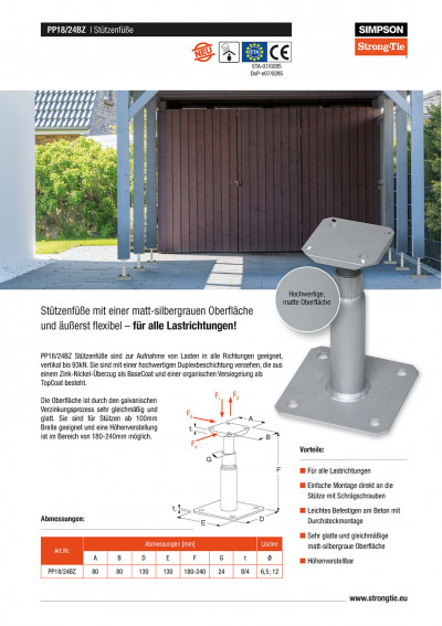 PP18/24BZ Stützenfüße - F-PP18/24BZ-0319