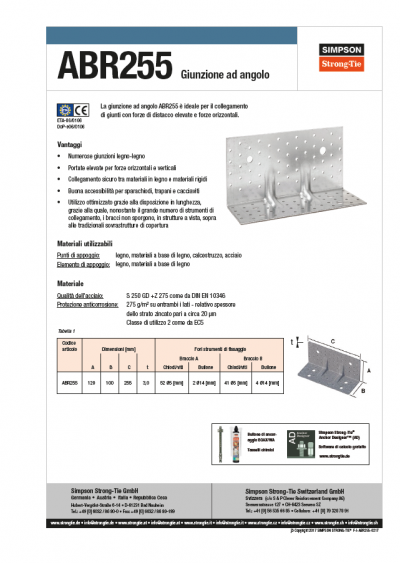 Giunzione ad angolo ABR255