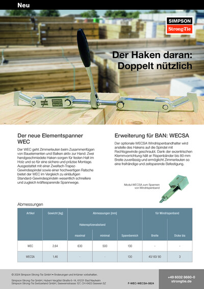 Elementspanner WEC & WECSA - F-WEC-WECSA-0824