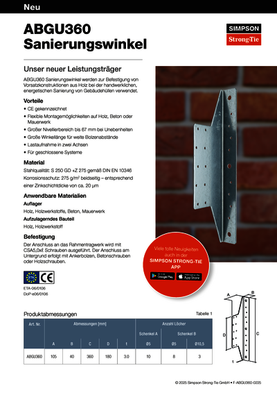ABGU360 Sanierungswinkel - F-ABGU360-0225
